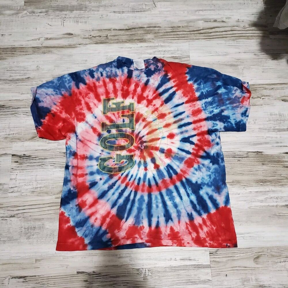 4th Of July Golf Tye Dye Adult Shirt Size Large Spiral Hand Dyed